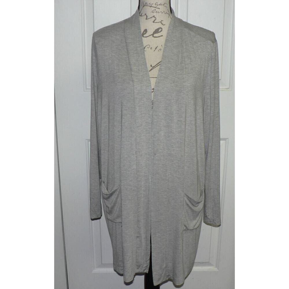 Premise Open‎ Front Lightweigh Pocket Cardigan In Chrome Heather Medium MSRP $58